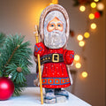 Kris Kringle wooden figurine 11 inch, hand painted Christmas art