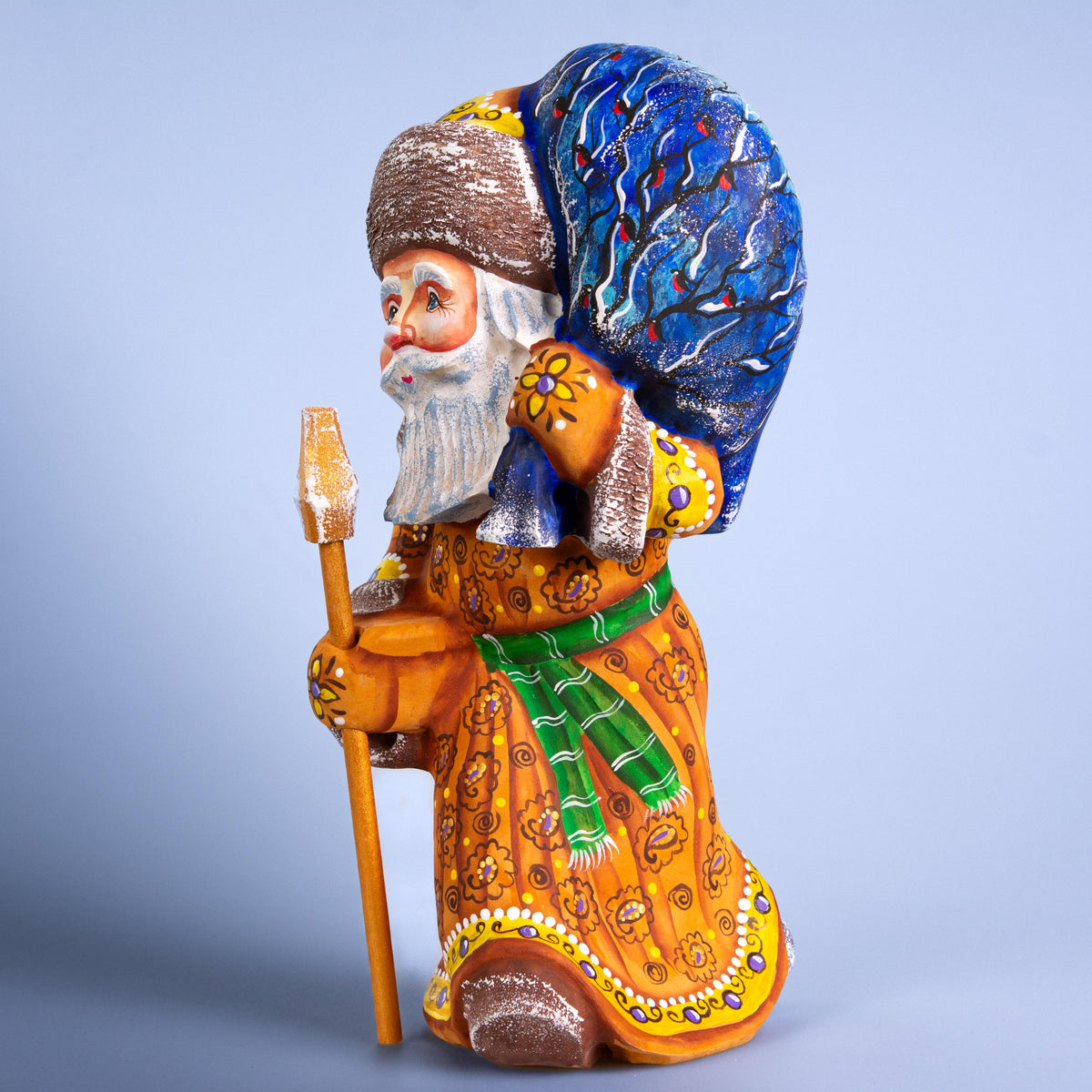 Hand painted wooden Santa 10 inch figurine, collectible Christmas decor