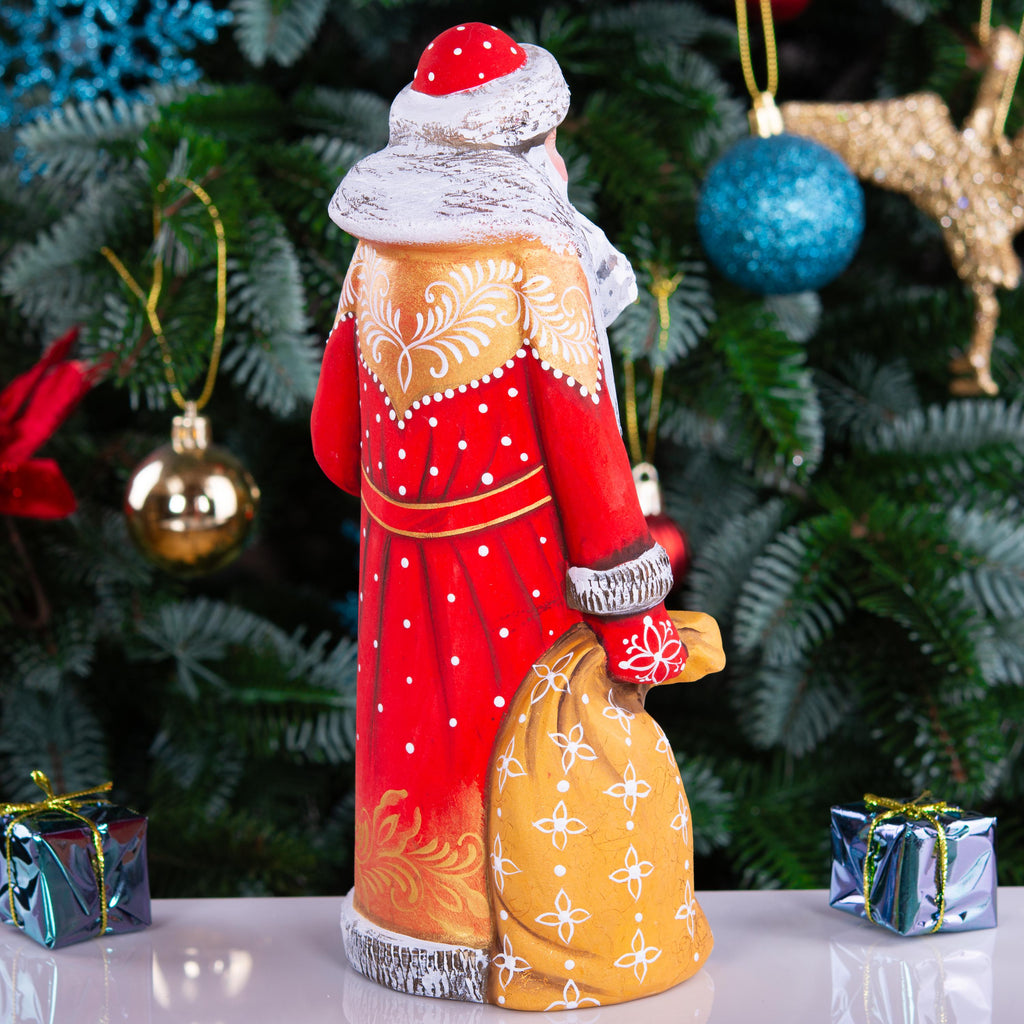 Wooden Santa Claus figurine 9", Funny Christmas Gift Idea - Christmas Holiday Home Decoration indoor made in Ukraine