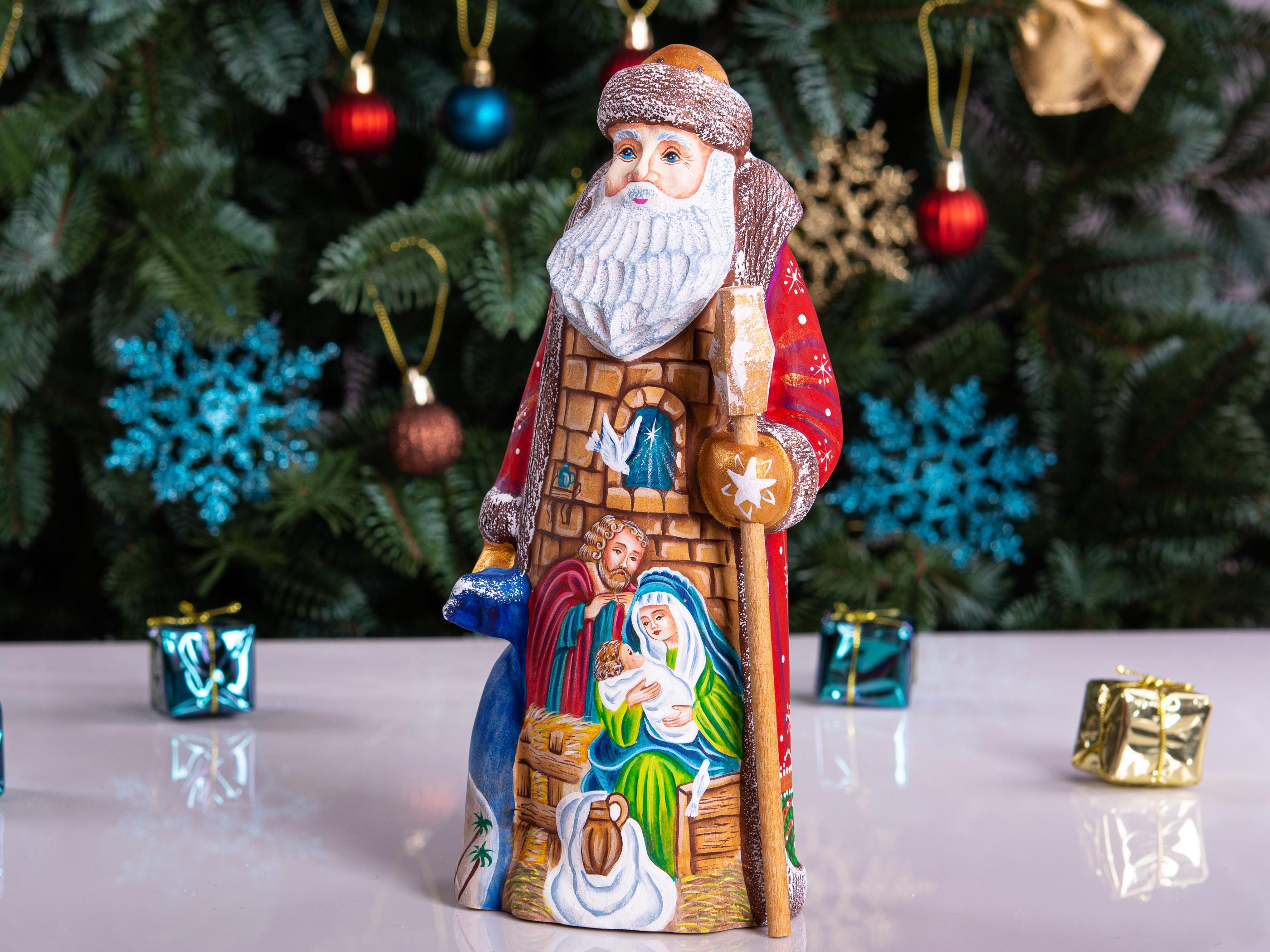 Santa Statue 9", Holy Family Nativity, Old World, Mantel Decor