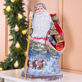Hand carved solid wood Santa figurine 12 inch, woodland gnomes, mantel decor