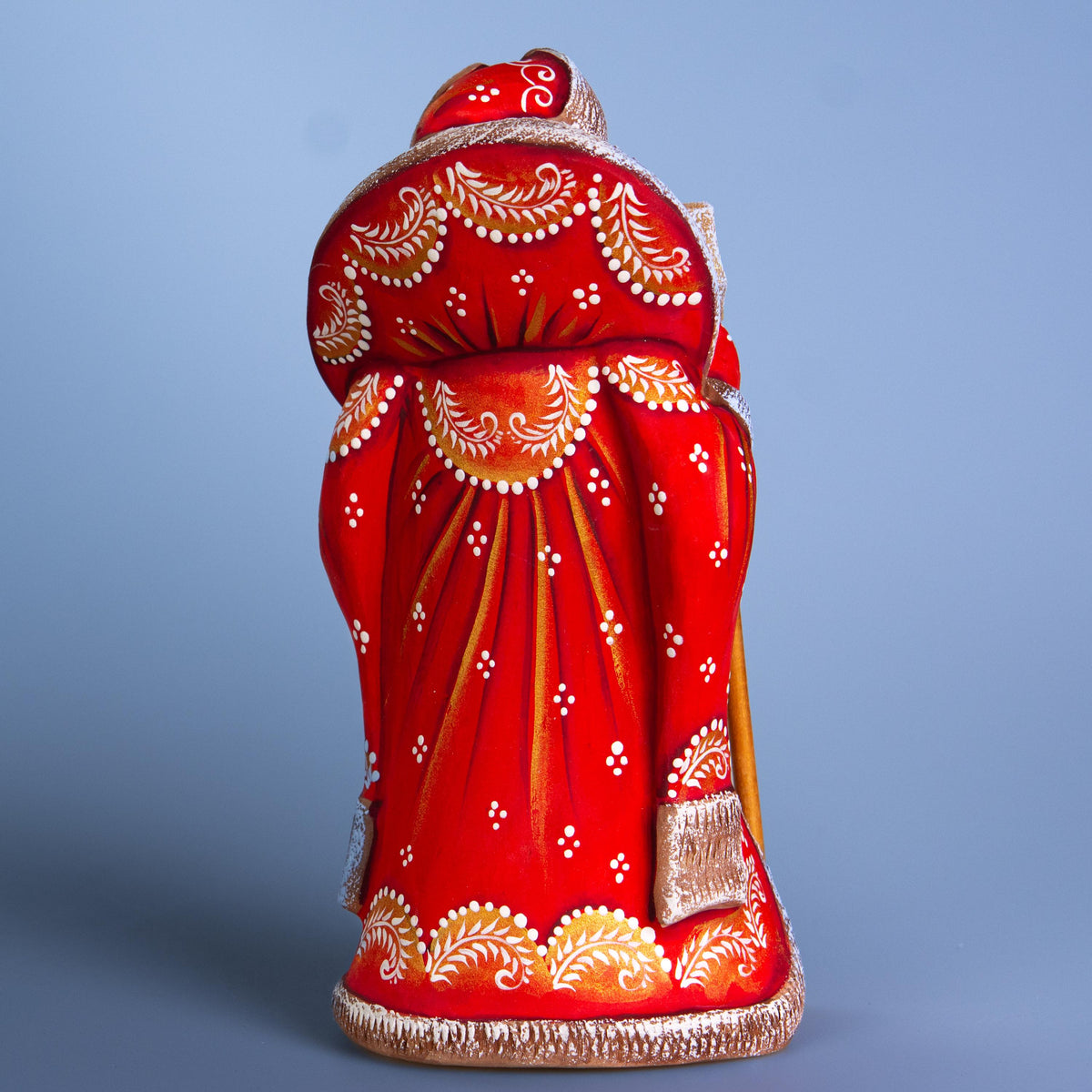 Hand-Carved Wooden Santa Claus Figurine: 9" Christmas Decor