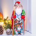 Hand-Carved Wooden Santa Claus Figurine: Signed Holiday Decor (9")