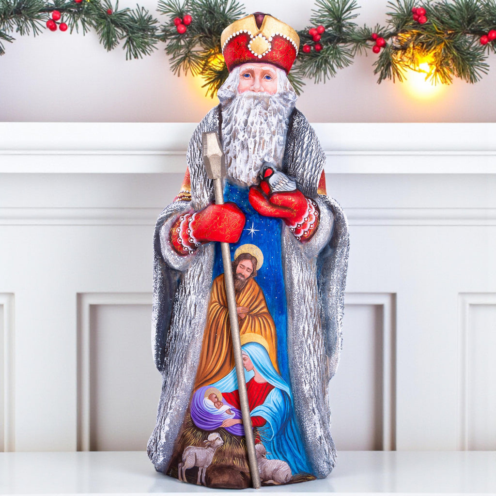 Saint Nicholas Statue 12.9", Holy Family Nativity, Christmas Mantel Decor