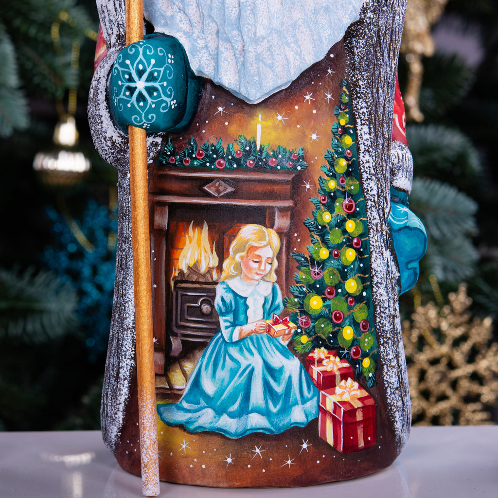 Wooden hand carved Santa Claus figurine 9", Christmas Holiday Home Decor indoor, Hand painted Christmas gift made in Ukraine