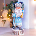 Hand Carved Wooden Santa Claus Figurine: 11" Christmas Decor
