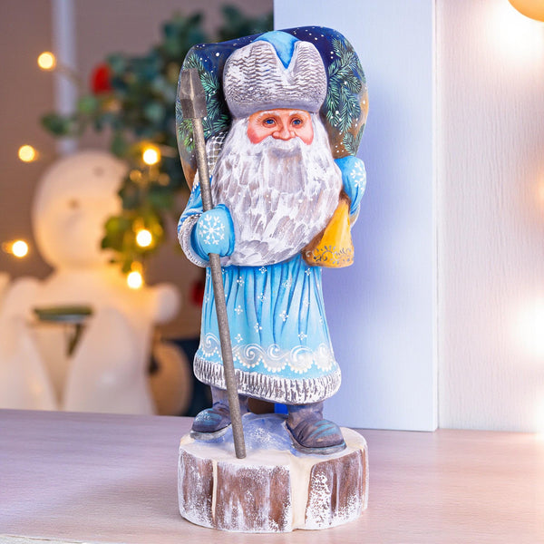 Hand Carved Wooden Santa Claus Figurine: 11