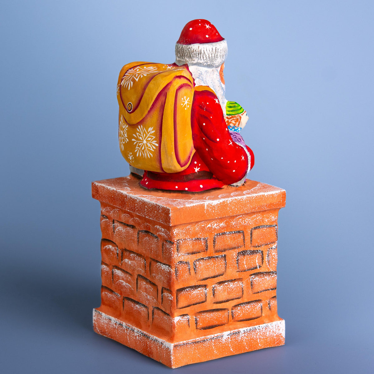 Hand Carved Wooden Santa Claus Figurine - Handmade Christmas Decor