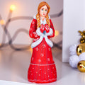 Hand carved Snow Maiden statue 8 inch, Slavic winter girl holiday display