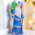 Hand Carved Wooden Santa Figurine: Old World Christmas Mantel Decor