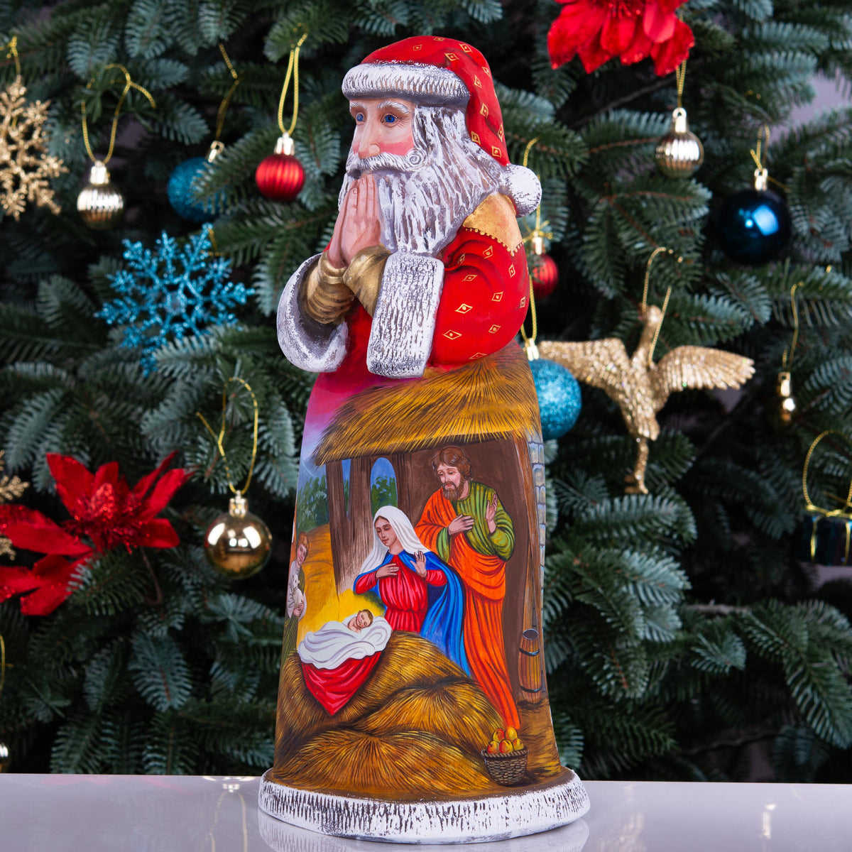 Santa Statue 14", Holy Family Nativity, Old World, Mantel Decor