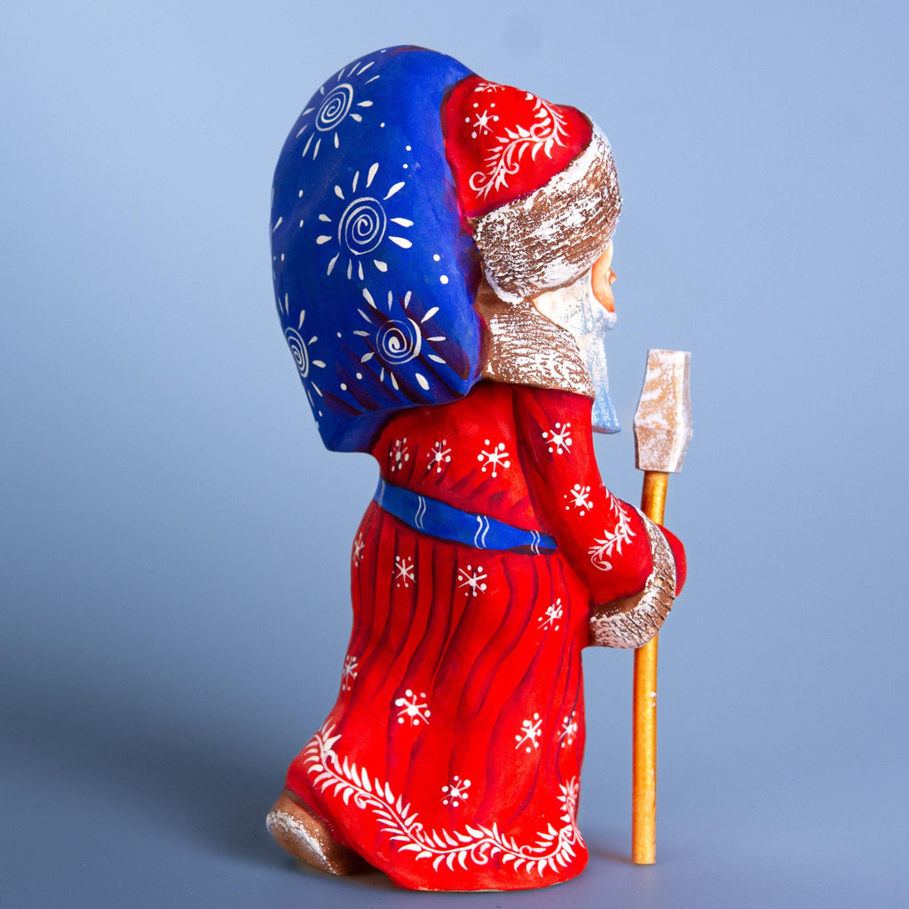 Wooden hand carved Santa Claus figurine 8", Christmas Holiday Home Decor indoor, Hand painted Christmas gift made in Ukraine